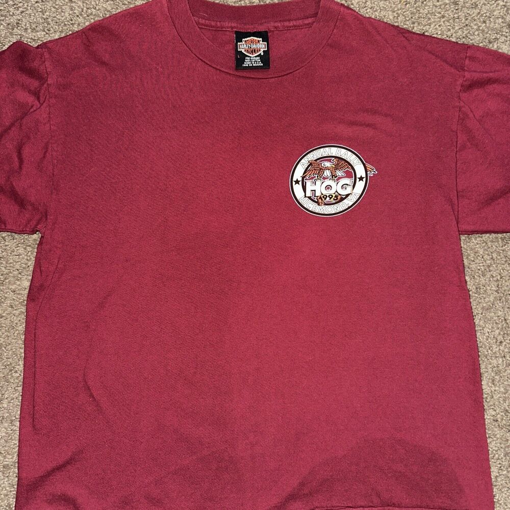Rare Vintage 1995 Harley‎ Davidson HOG Rally T Shirt Large Richmond VA Motor